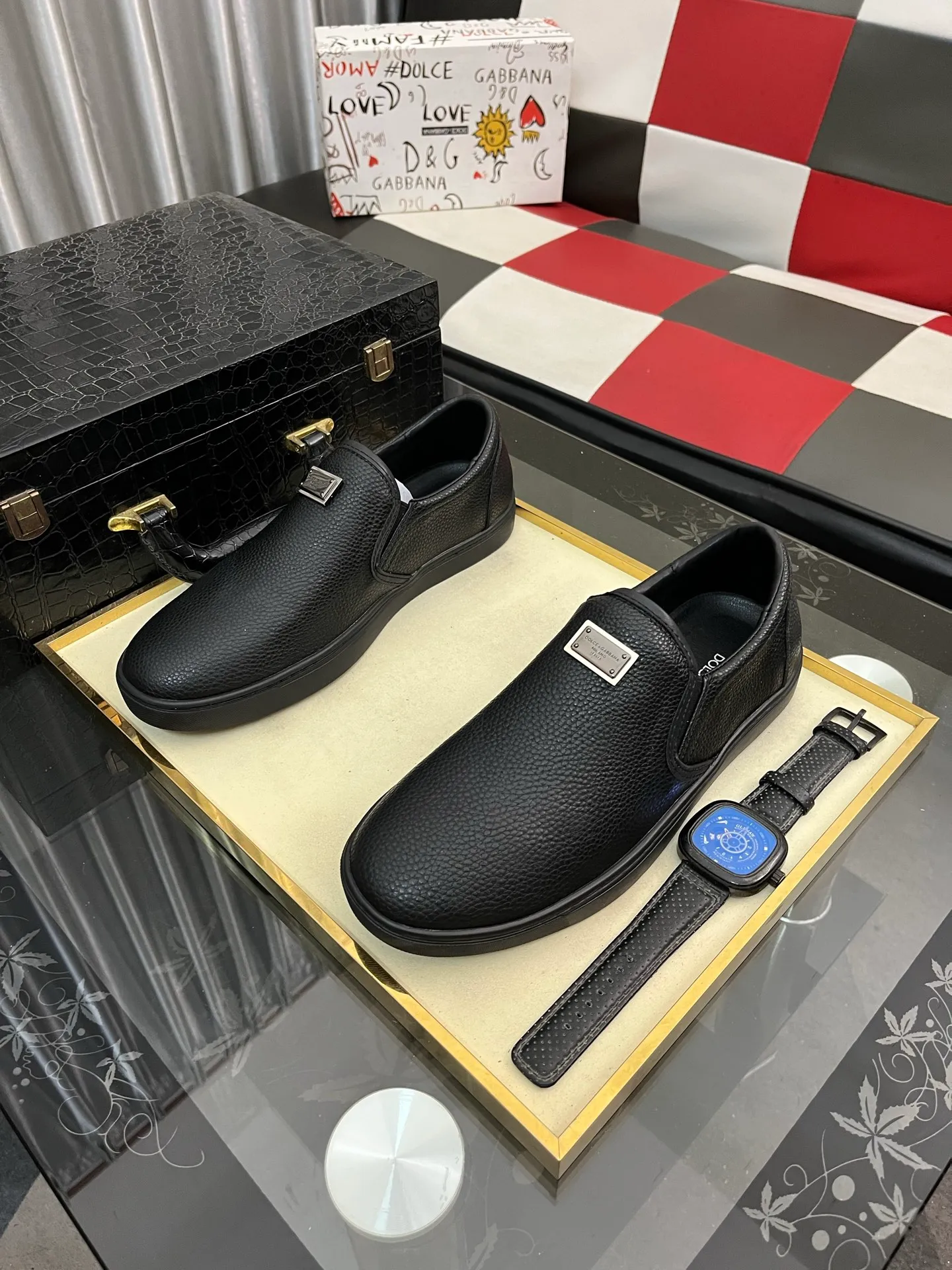 Men's men's shoes💰400⌚️⌚️【DG～】men's casual shoes 2022z cabinet simultaneous sale 🔶🔷🔜The upper is made of cowhide spliced fabric ➕Mesh lining, which is comfortable and breathable. The sole is: the original comfortable and wear-resistant outsole, ⚠️The real thing📱Photographed🎬The real thing is better📢📢📢Size: 38-46